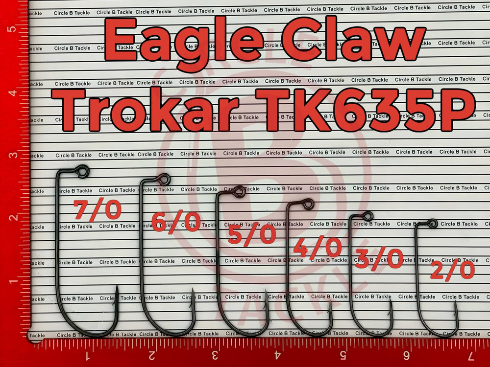 Circle B Tackle Eagle Claw Torkar 635HP platinum black finish on hooks