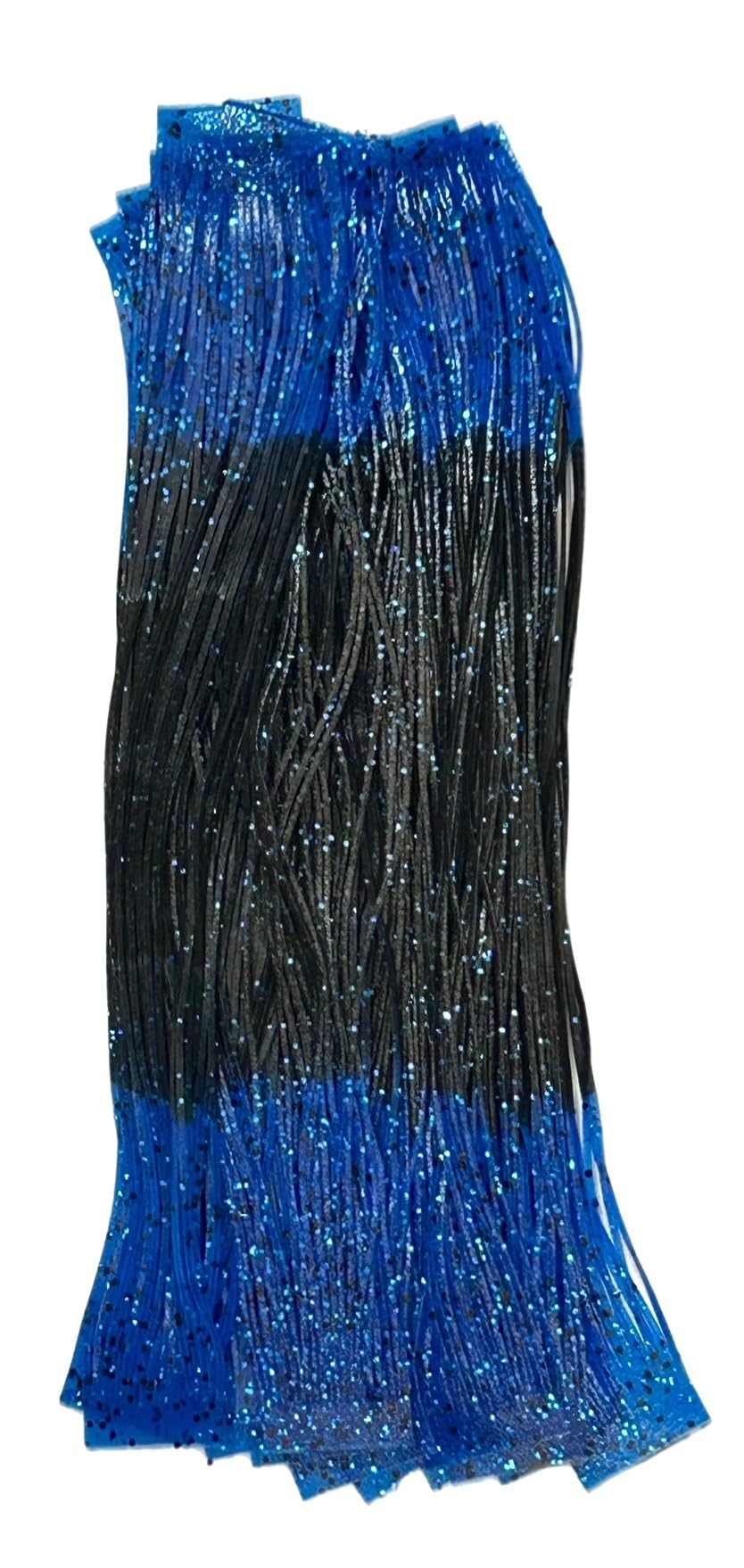 Circle B Tackle Firetip skirt in black with blue tip showing high-contrast jig action