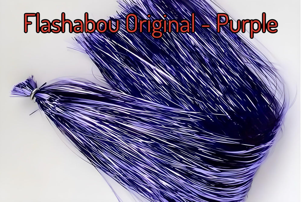 Circle B Tackle Flashabou skirt for offshore lures in purple with lifelike translucence.