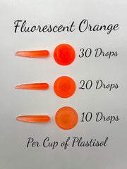 Circle B Tackle fluorescent orange colorant used to customize vibrant soft-plastic lures