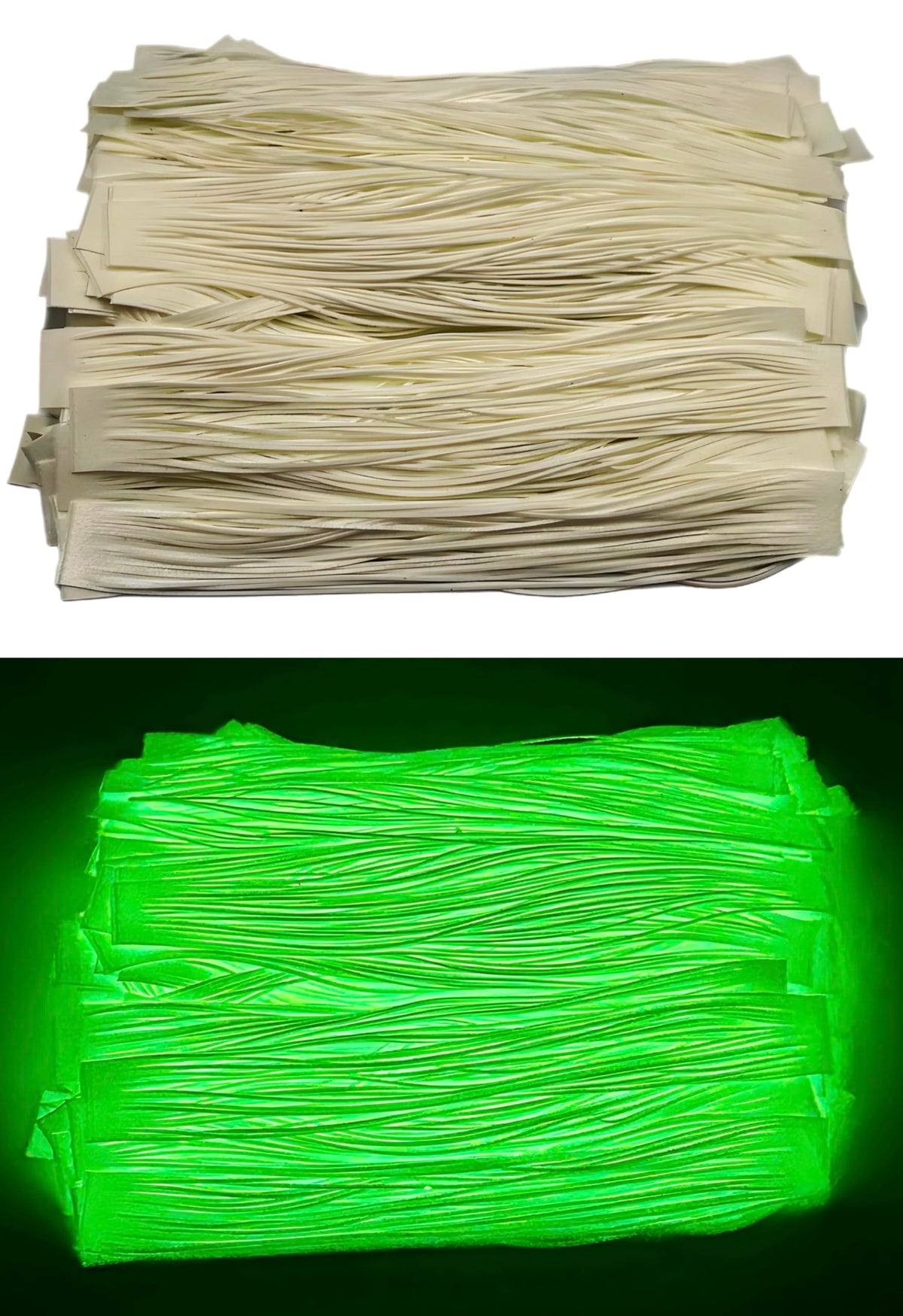 Circle B Tackle Glow Skirt Snow White enhances nighttime visibility for fishing.