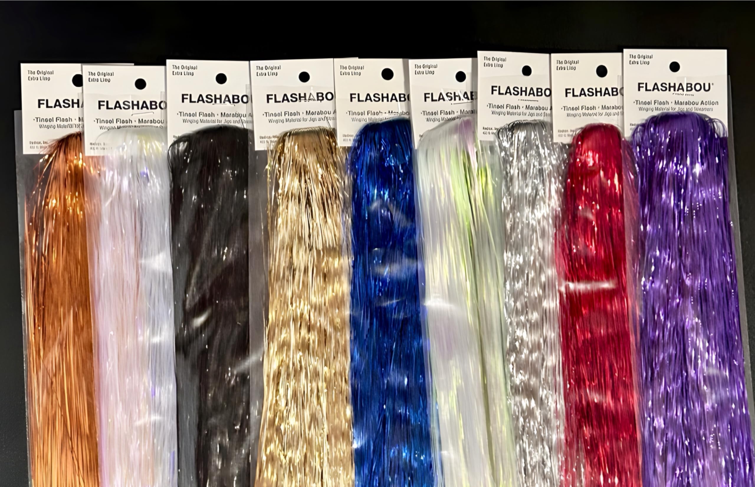 Circle B Tackle Hedron Flashabou Original Gold skirt adds durable translucent shine to offshore lures