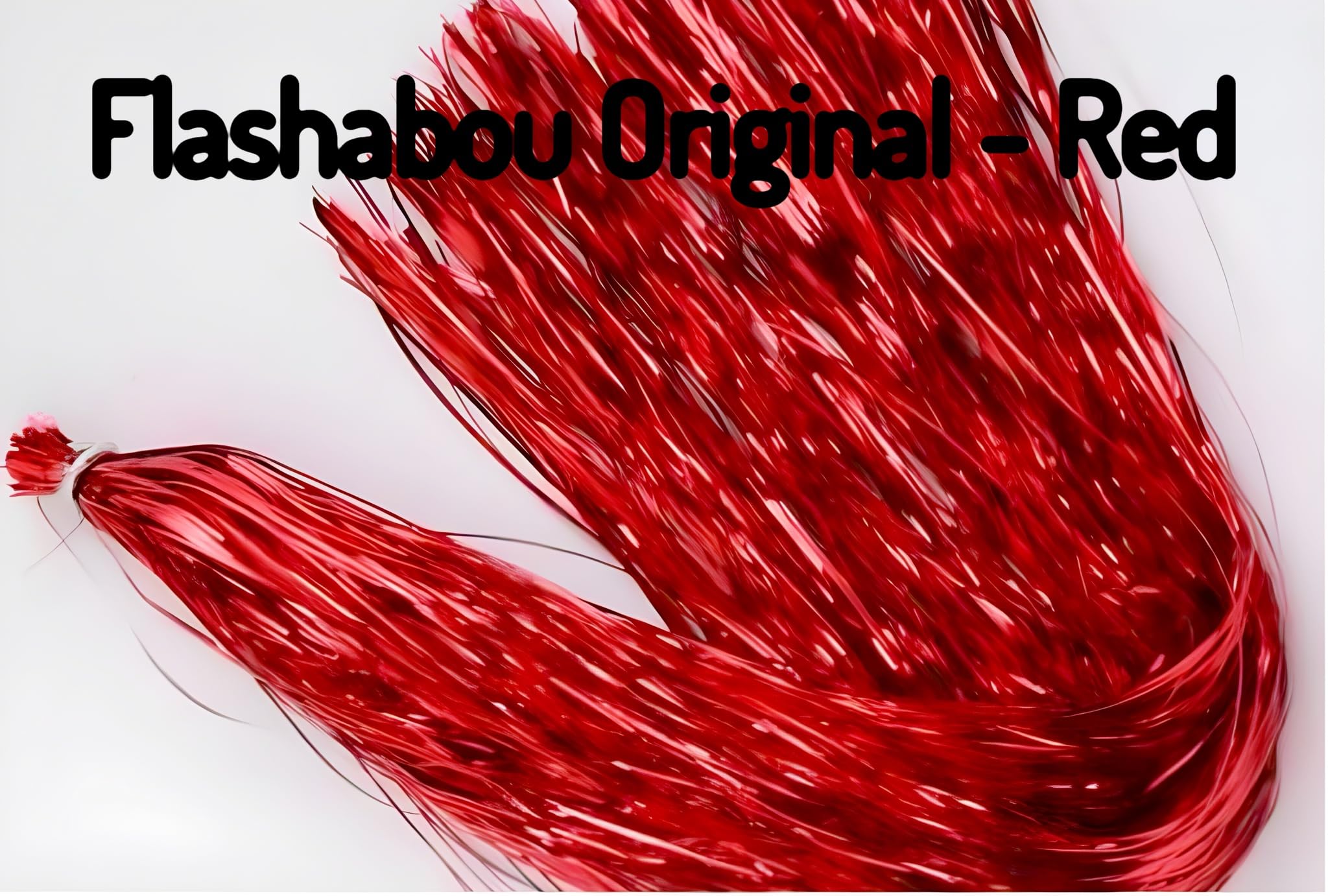 Circle B Tackle Hedron Flashabou Red skirt on a lure, durable and reflective