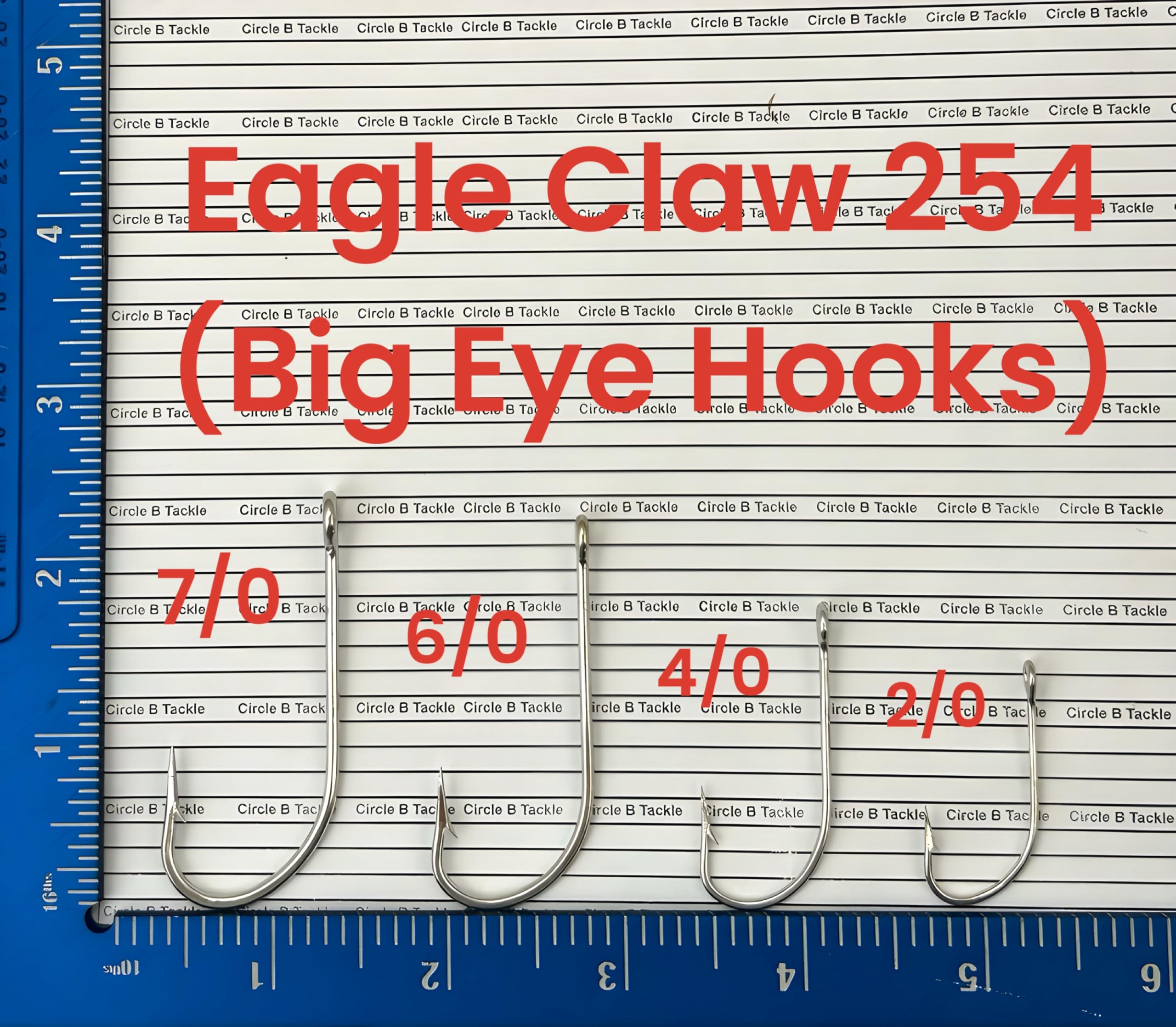 Circle B Tackle Lazer Sharp O'Shaughnessy hook with large eye, ideal for trotlines