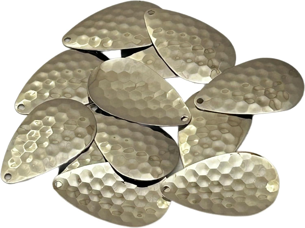 Circle B Tackle brass base Magnum Colorado blade close-up highlighting burnished edge for smooth line wear