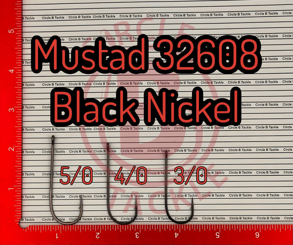 Circle B Tackle Mustad 32608 NP-BN hook with ringed eye for easy molding.