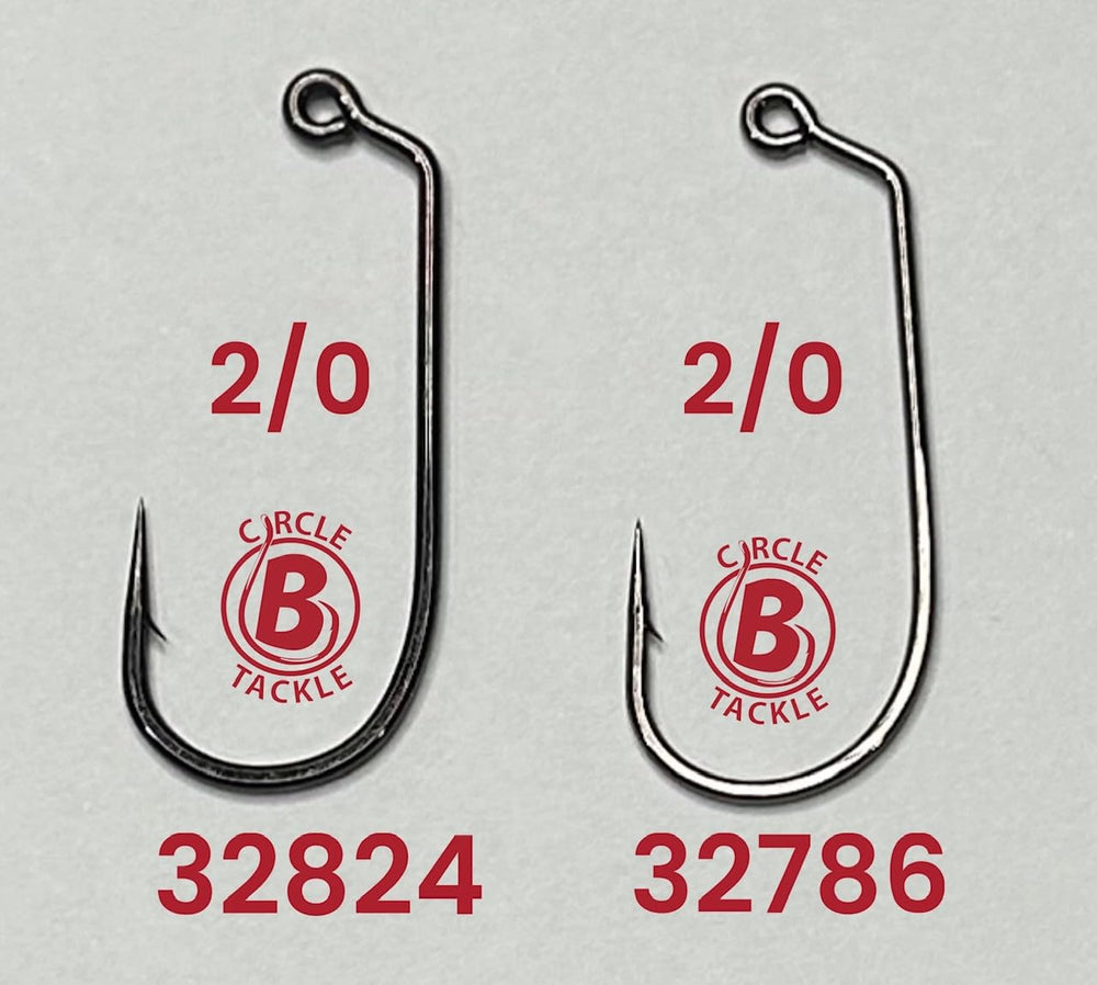Circle B Tackle Mustad 32786 wide bend and ringed eye design for secure connections.