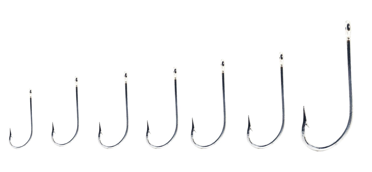 Circle B Tackle Mustad 3407 classic J-hook close-up for saltwater versatility.