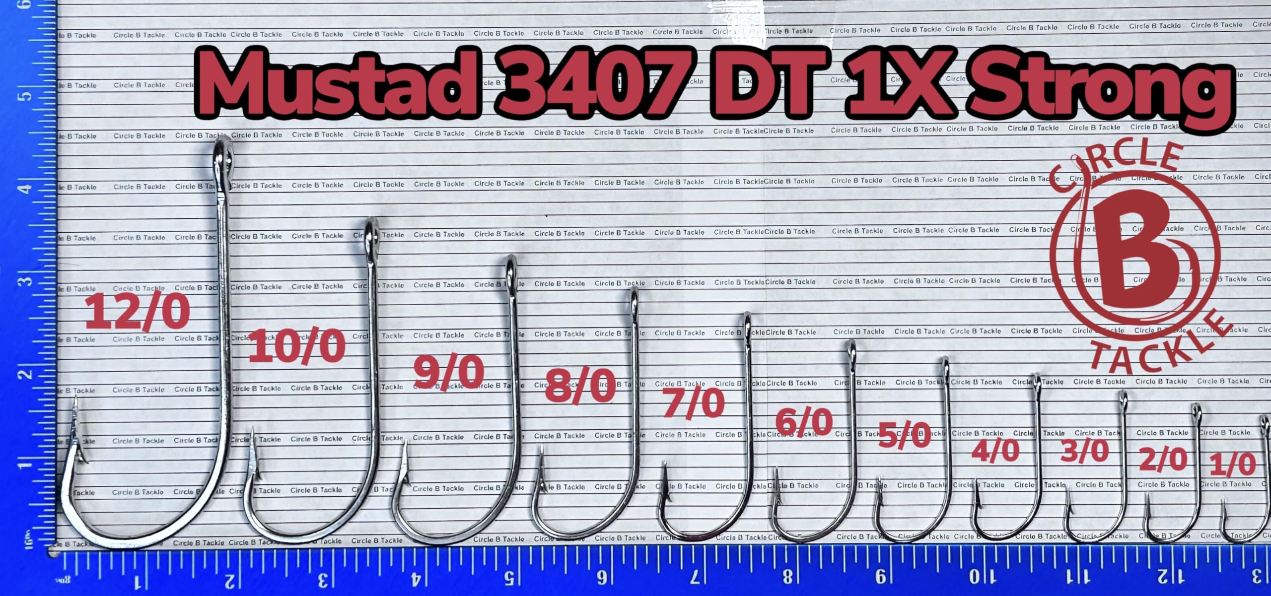 Circle B Tackle Mustad 3407 MTL-V1 point close-up for sharper penetration.
