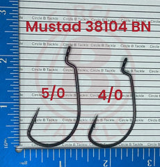 Circle B Tackle Mustad 38104NP worm hook with wide gap for bulky plastics.