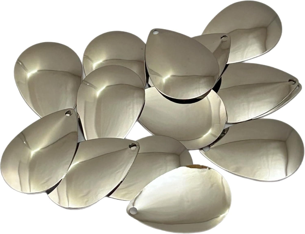 Circle B Tackle nickel smooth Magnum Colorado blade size 8 ideal for creating custom musky lures.
