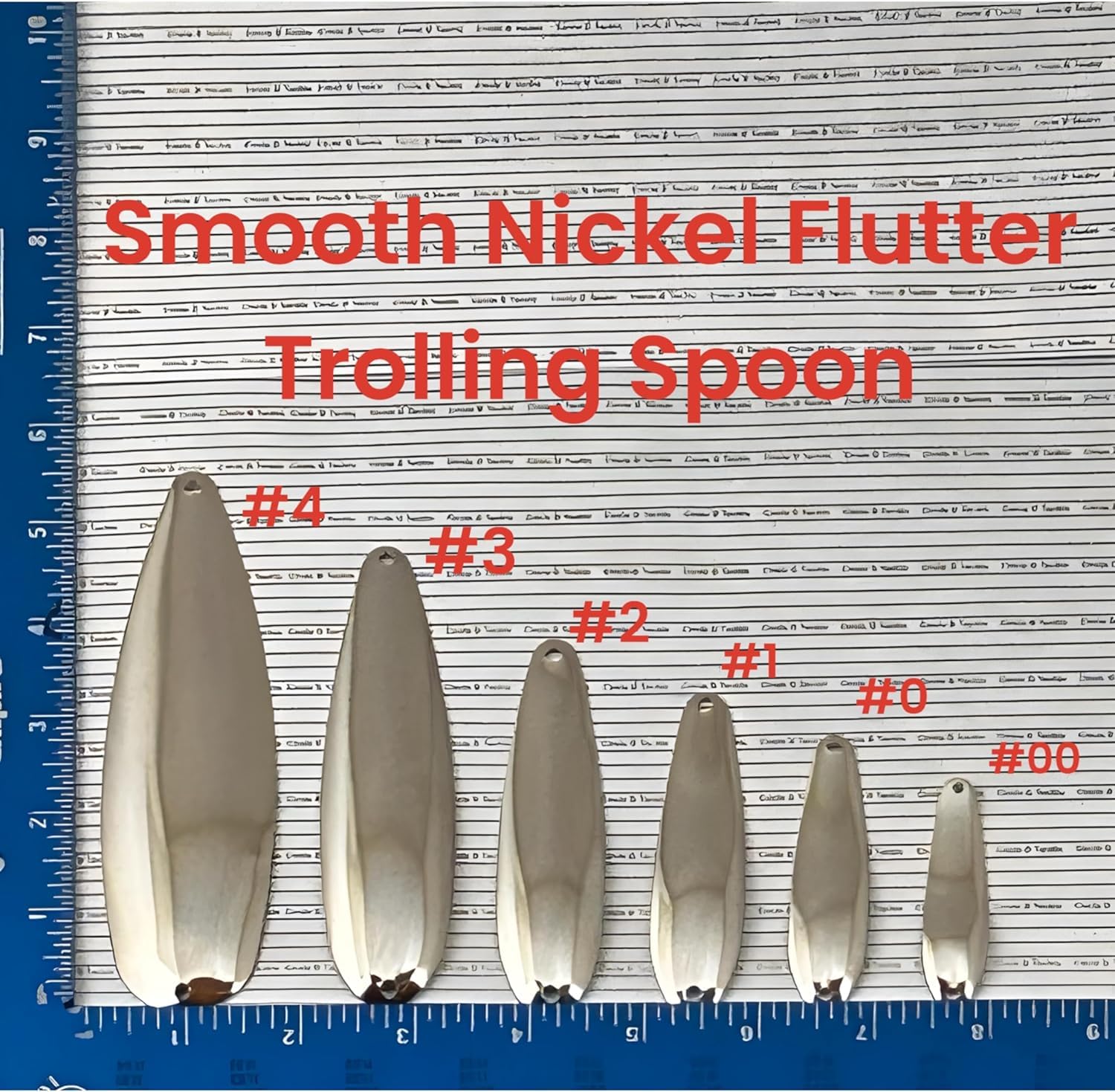 Circle B Tackle nickel smooth trolling spoon burnished edge close-up, edge protects fishing line.