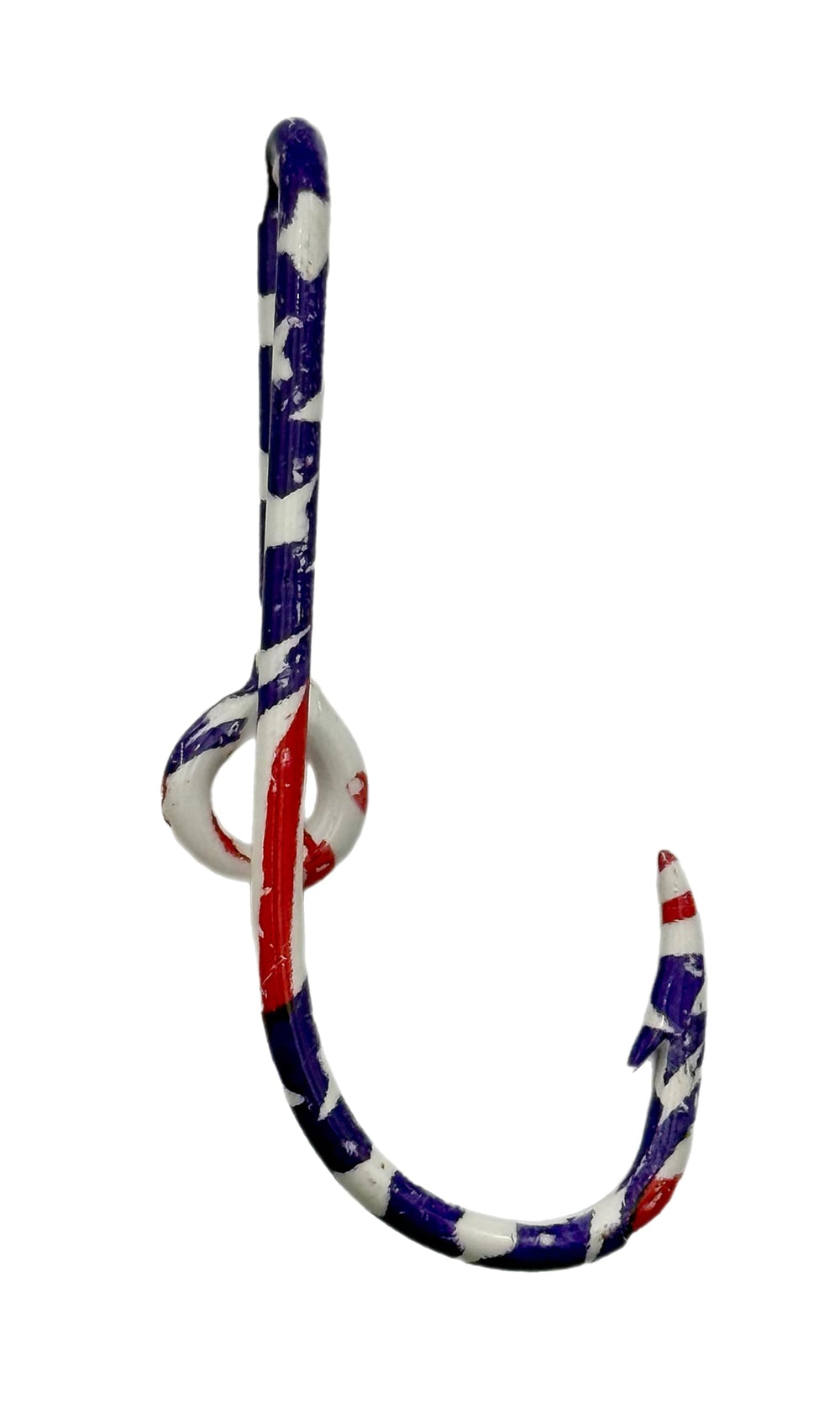 Circle B Tackle patriotic hat fish hook, side view for bold addition to fishing attire.