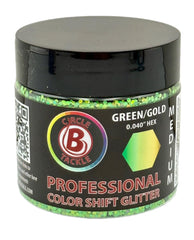 Circle B Tackle premium glitter green-gold halo hex, heat resistant for soft plastic lures.