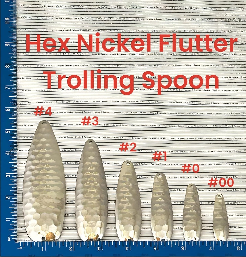 Circle B Tackle nickel hex trolling spoon, 2-5/8 inch, ready-to-fish design for DIY lures.