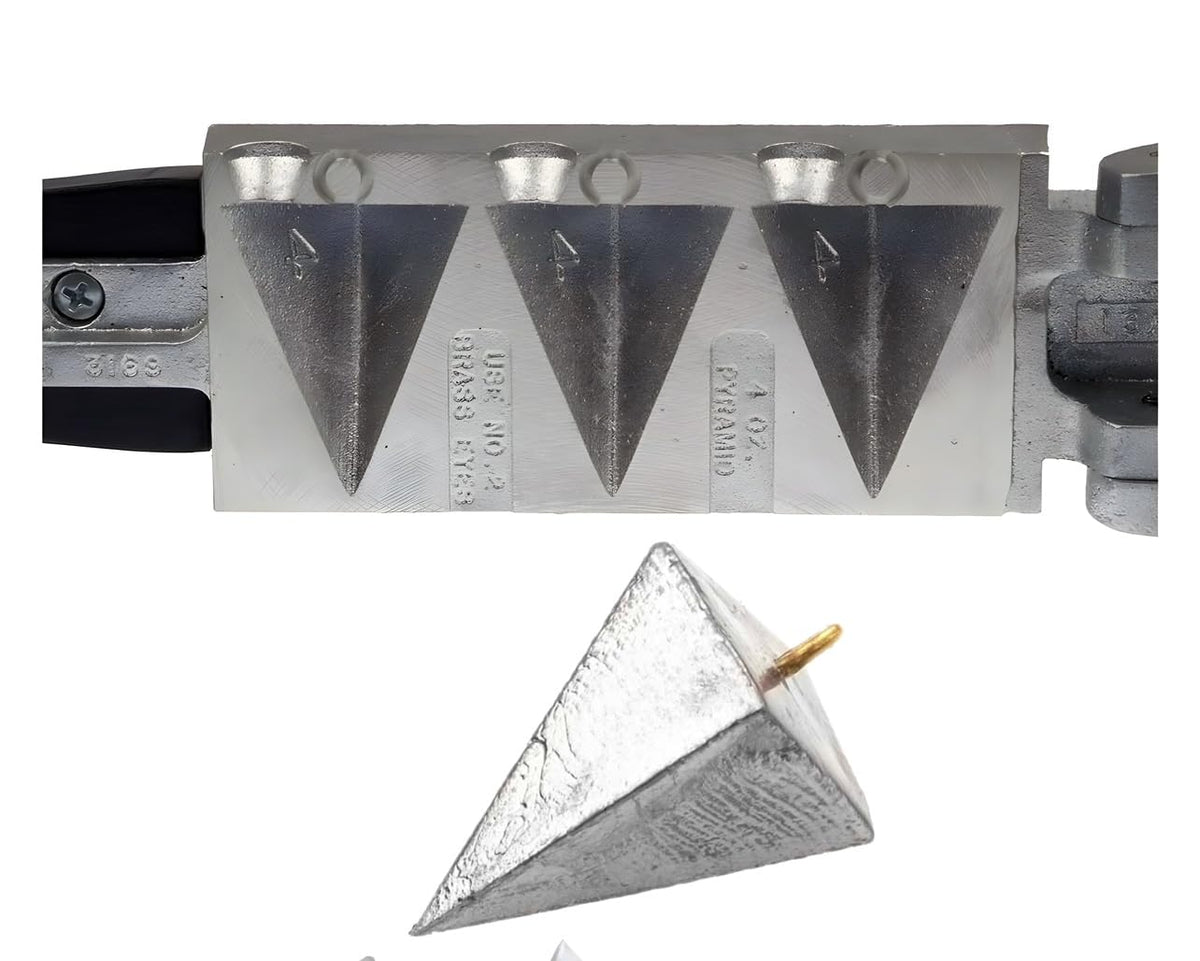 Circle B Tackle pyramid sinker 4 oz is ideal for strong currents and varying bottoms.