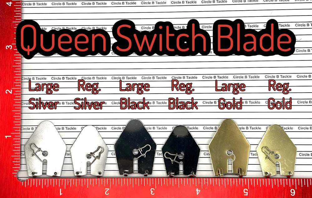 Circle B Tackle Queen Switch Blade gold regular close-up boosts chatter lure action