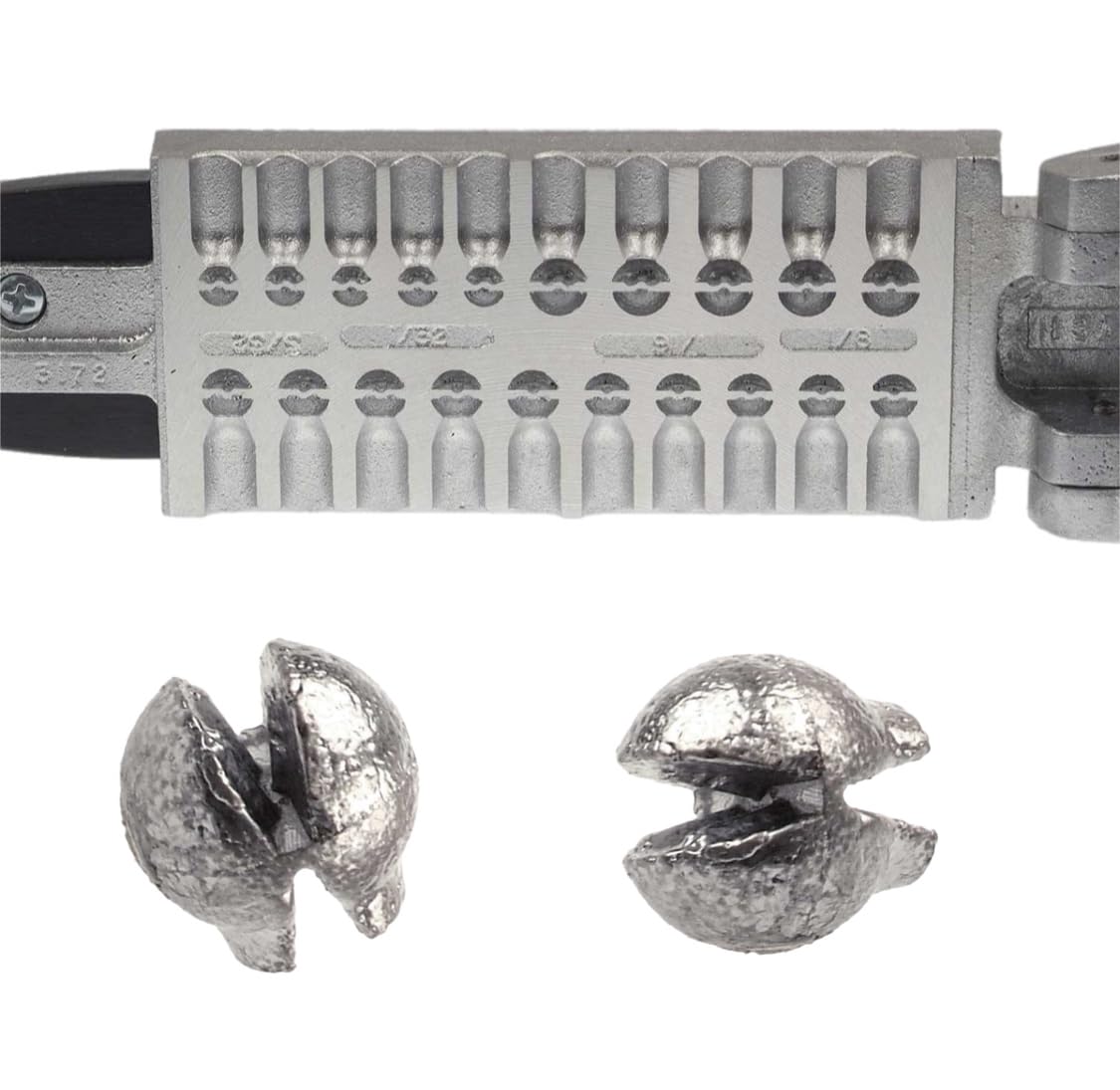 Circle B Tackle Do It Removable Split Shot Sinker showing teeth for secure crimping