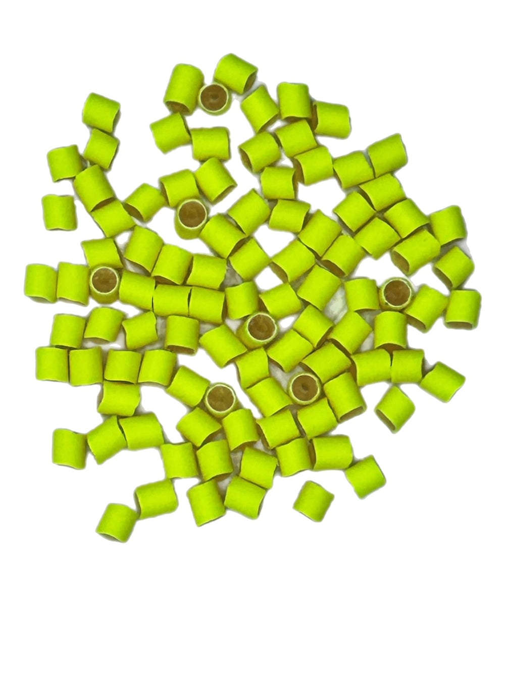 Circle B Tackle skirt bands chartreuse 100-pack for custom jig skirts and baits