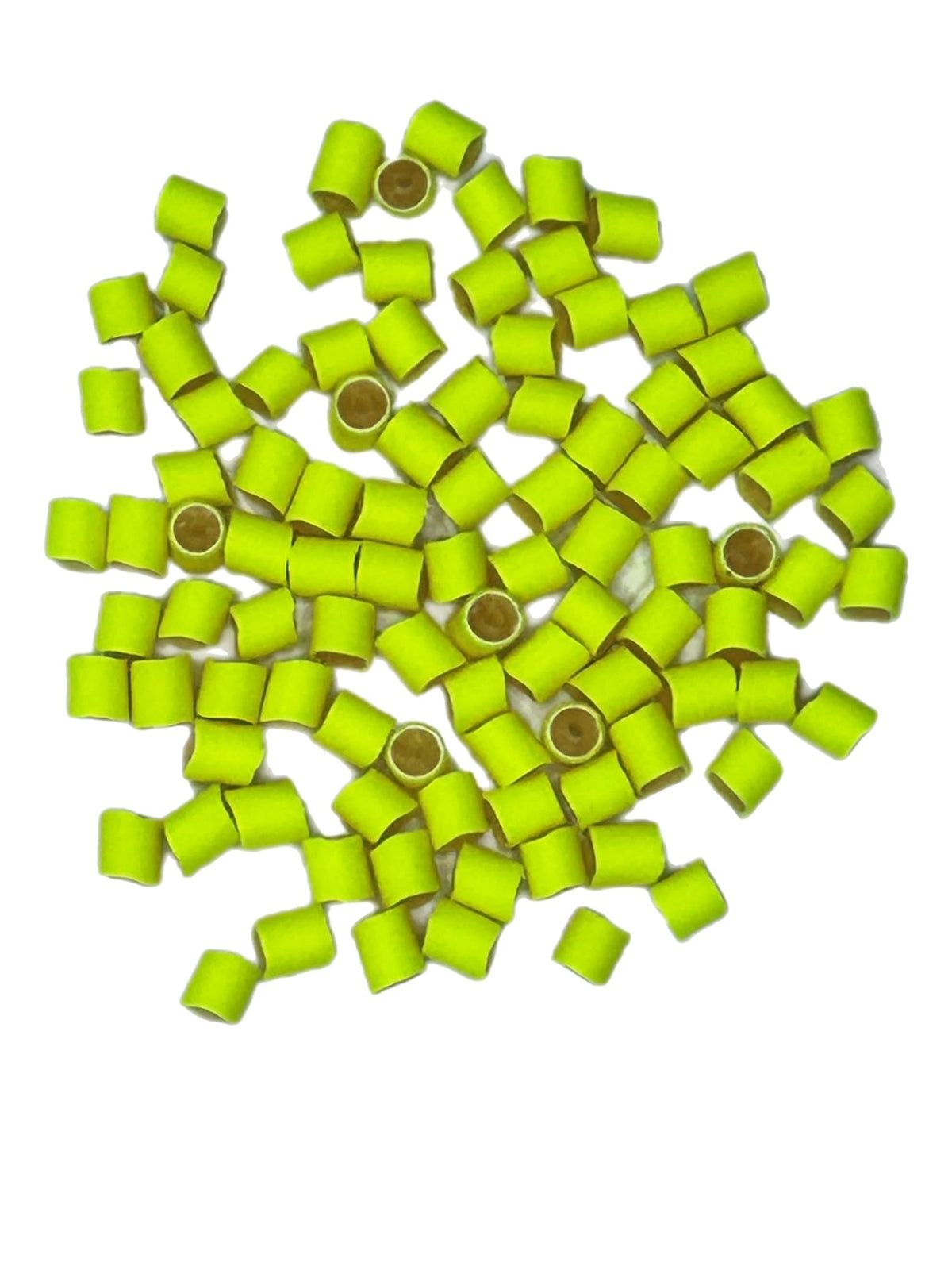 Circle B Tackle skirt bands chartreuse 100-pack for custom jig skirts and baits