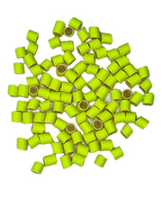 Circle B Tackle skirt bands chartreuse 100-pack for custom jig skirts and baits