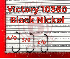 Circle B Tackle Victory 10360 BN jig hook closeup, needle point for sharp hooksets.