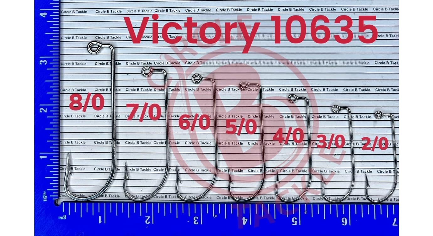 Circle B Tackle Victory 10635 90° hook pack view highlighting forged heavy wire for tough jigging