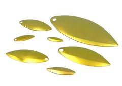 Circle B Tackle Willow brass smooth spinner blades with burnished edges protect line