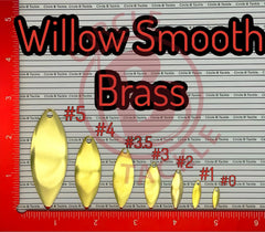 Circle B Tackle Willow brass smooth spinner blades, USA-made quality coating