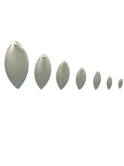 Circle B Tackle Willow Nickel Smooth Spinner Blades suitable for saltwater and freshwater fishing.