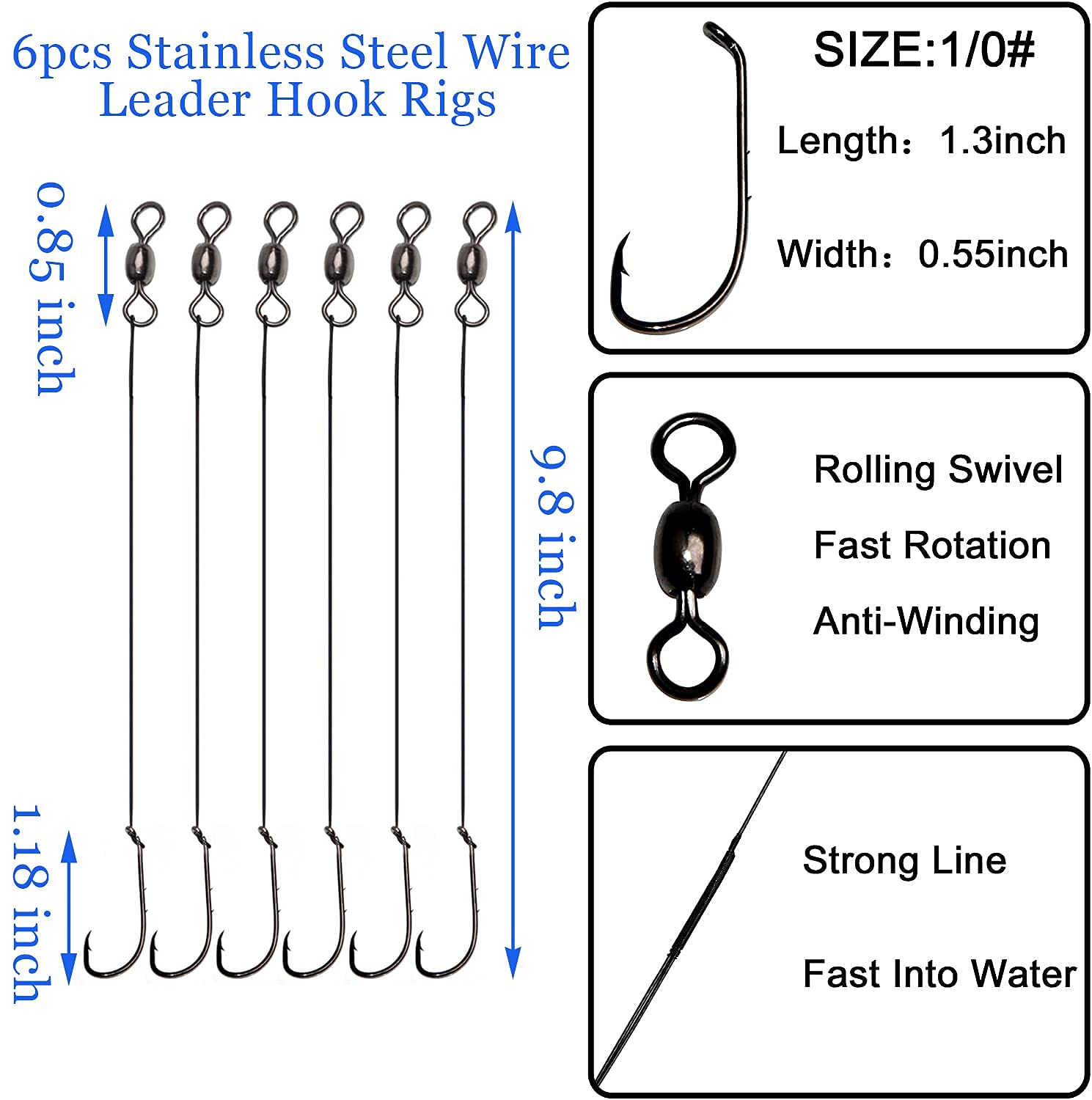 Circle hooks, barrel swivels, and tackle components