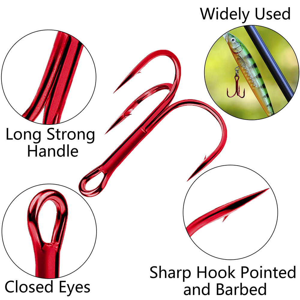Circle and round bend treble hooks