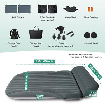 Ciremiv SUV air mattress back view with plush velvet surface