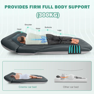 Ciremiv SUV air mattress built-in pillow visible for ergonomic rest