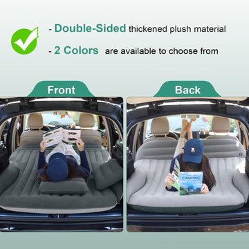 Ciremiv SUV air mattress front view shows double-sided flocking and texture