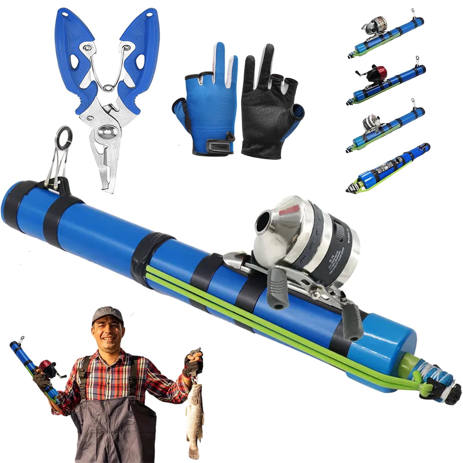 CIVIGY Fishing Catapult Rod collapsed to 38 cm for easy travel setups.