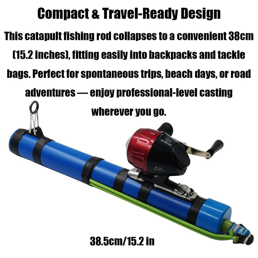 CIVIGY Fishing Catapult Rod ready for travel, a compact outdoor gear option.