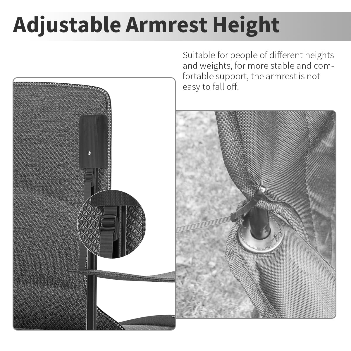 Insulated cooler bag detail on the cjdropshipping chair keeps beverages cool outdoors.