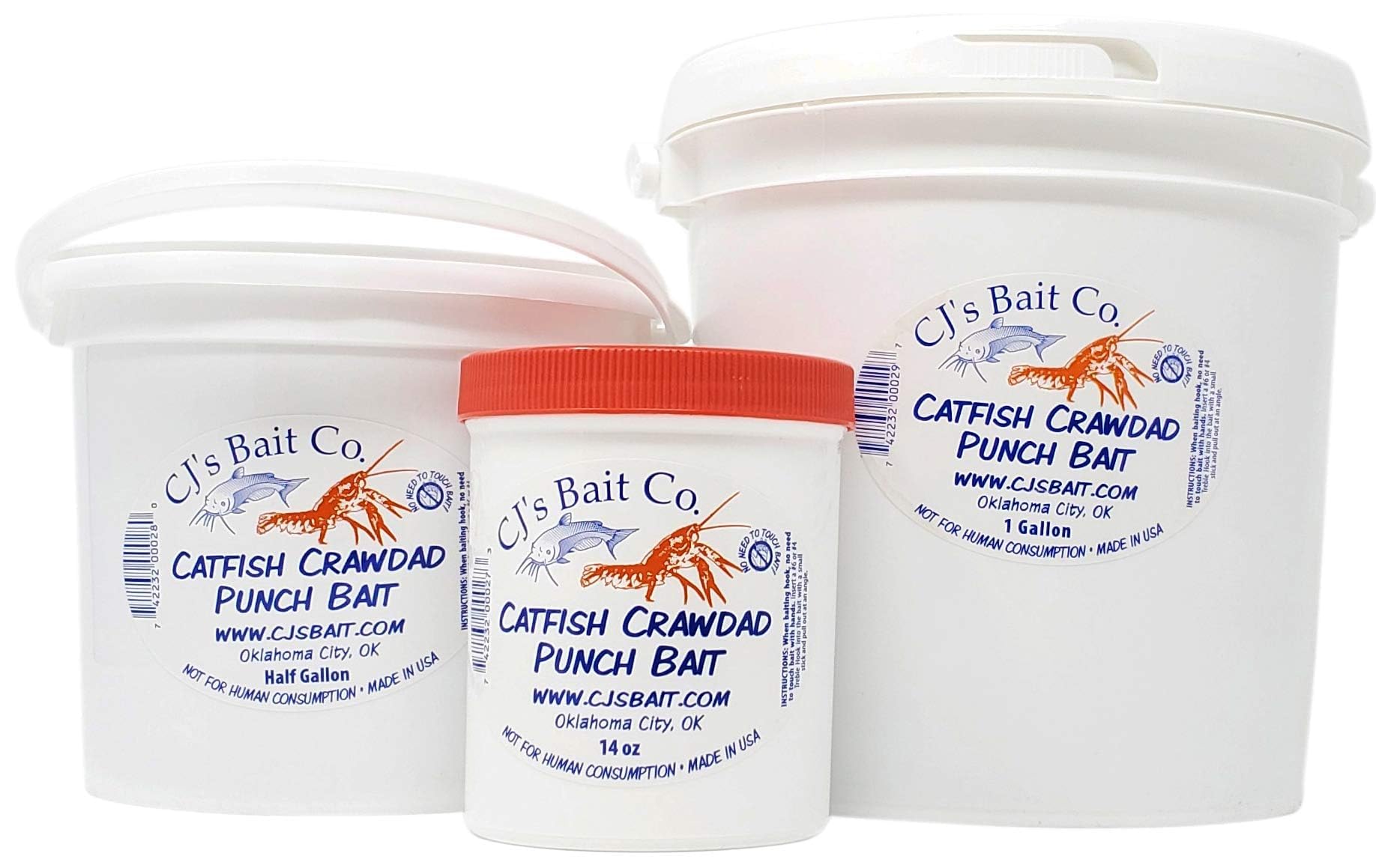 CJ's Catfish Punch Bait Crawdad flavor on a hook for channel cats