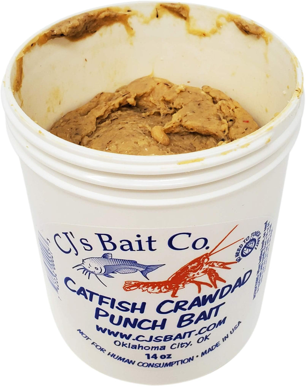 CJ's Catfish Punch Bait Monster flavor bottle ready for freshwater catfishing