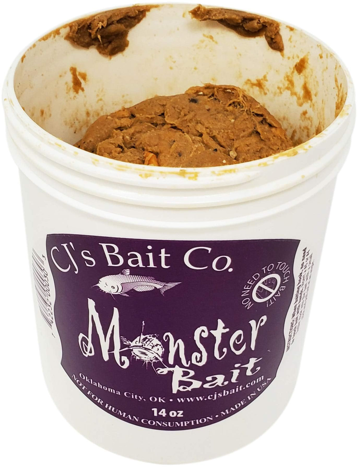 CJS Punch Bait catfish bait 14oz ready to cast for strong catches.