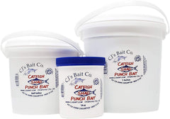 CJ's Catfish Punch Bait Crawdad 14oz bottle enhances scent near cover for catfish.