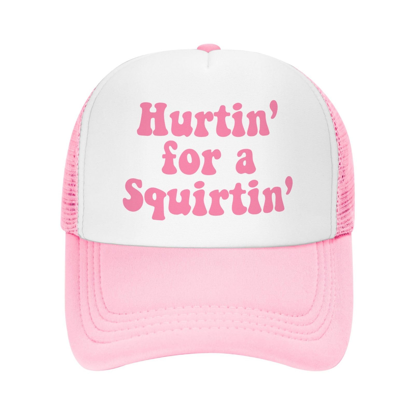 Ckajuoau Hurtin' Squirtin' pink trucker hat with breathable mesh for all-day comfort.