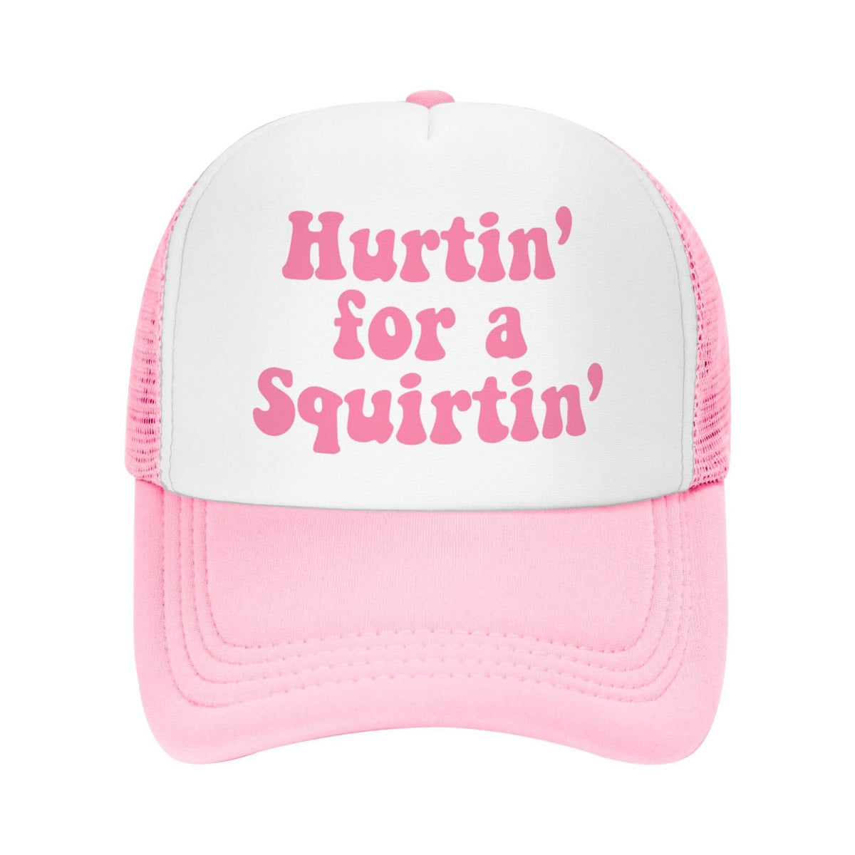 Ckajuoau Hurtin' Squirtin' pink trucker hat with breathable mesh for all-day comfort.