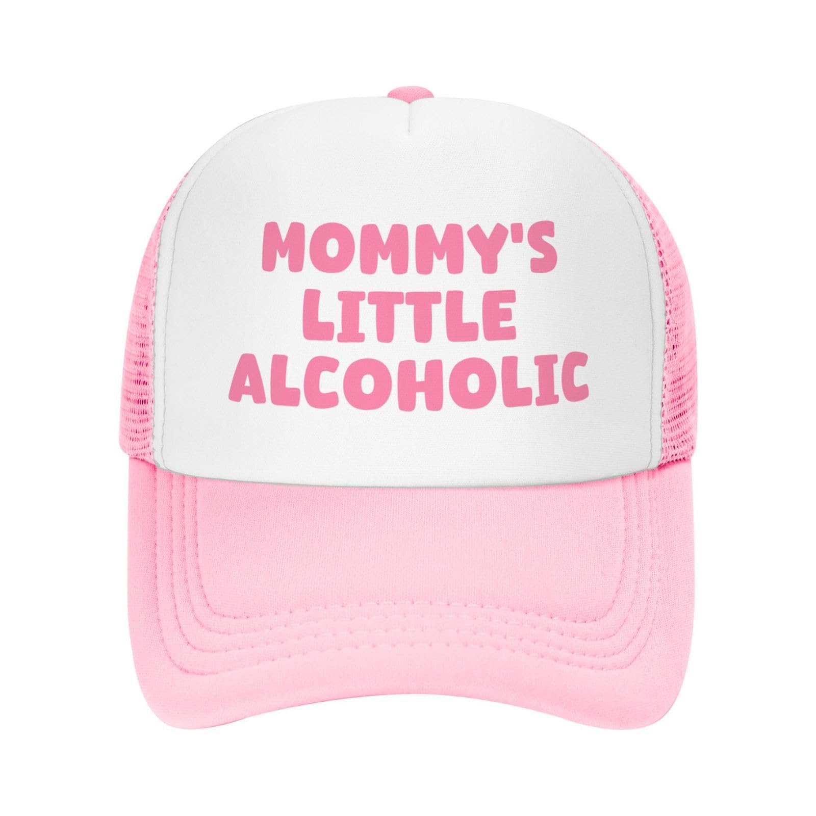 Ckajuoau Mommy's Little Alcoholic pink cap front view; breathable comfort for daily wear.