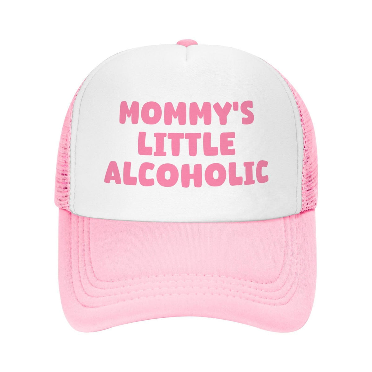 Ckajuoau Mommy's Little Alcoholic pink cap front view; breathable comfort for daily wear.