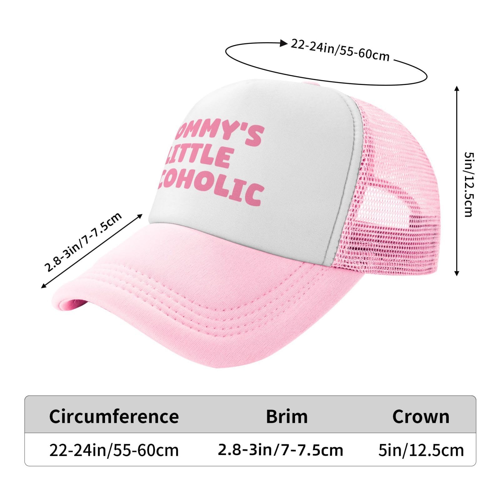 Ckajuoau Mommy's Little Alcoholic pink cap close-up; moisture-wicking sweatband keeps you dry.