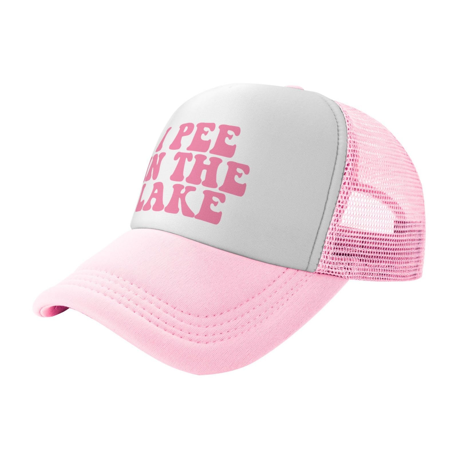 Ckajuoau pink trucker hat back view with breathable mesh.