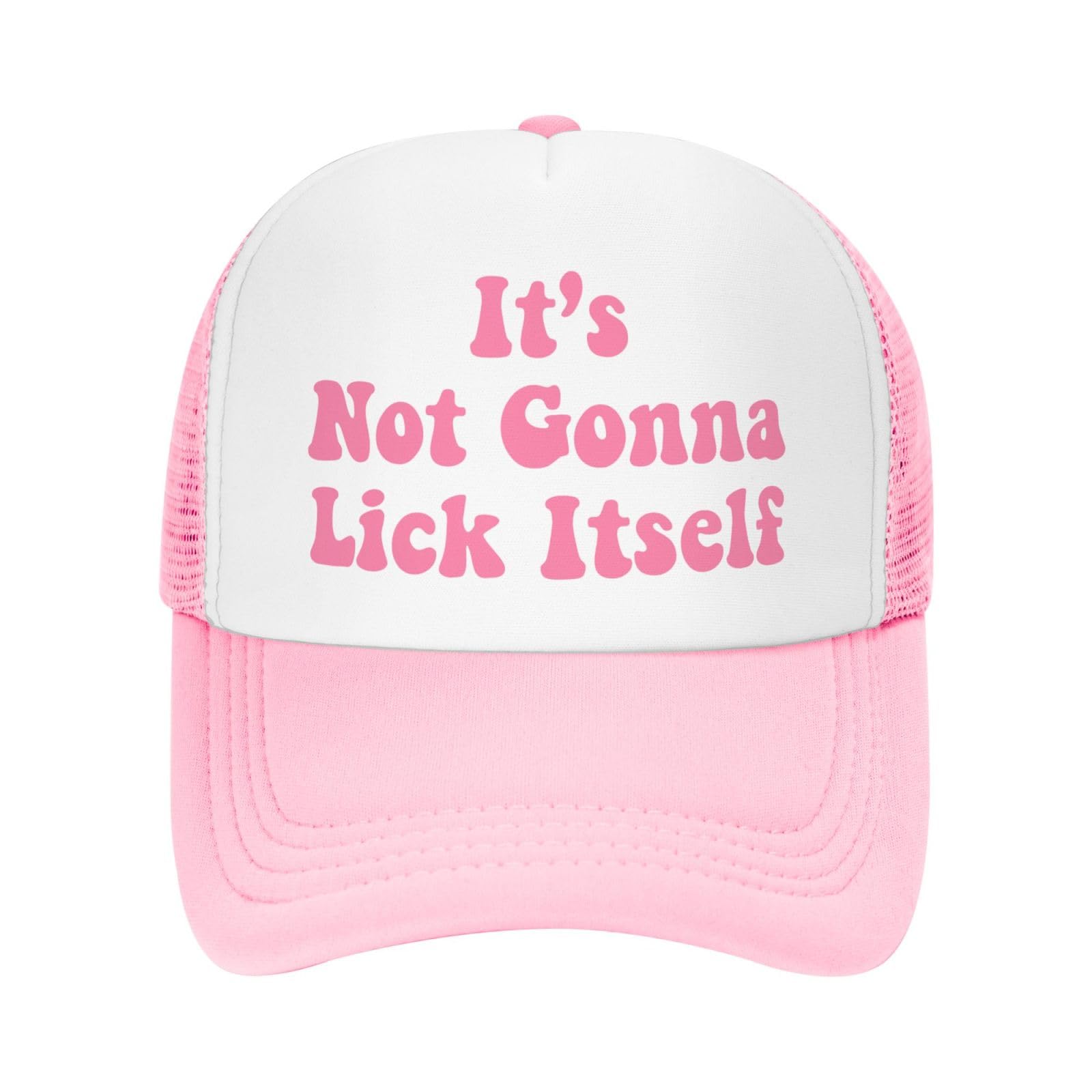 Ckajuoau pink trucker hat front view with adjustable fit for all-day comfort.