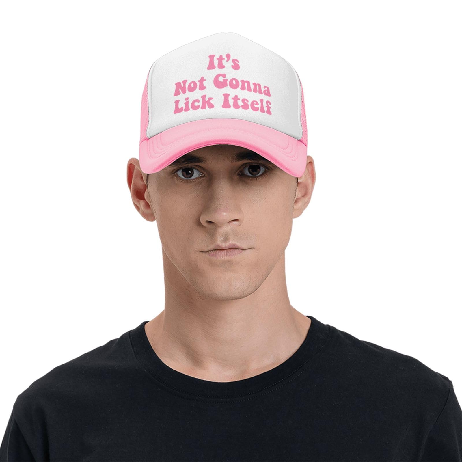 Ckajuoau pink trucker hat moisture-wicking sweatband keeps you dry during activity.